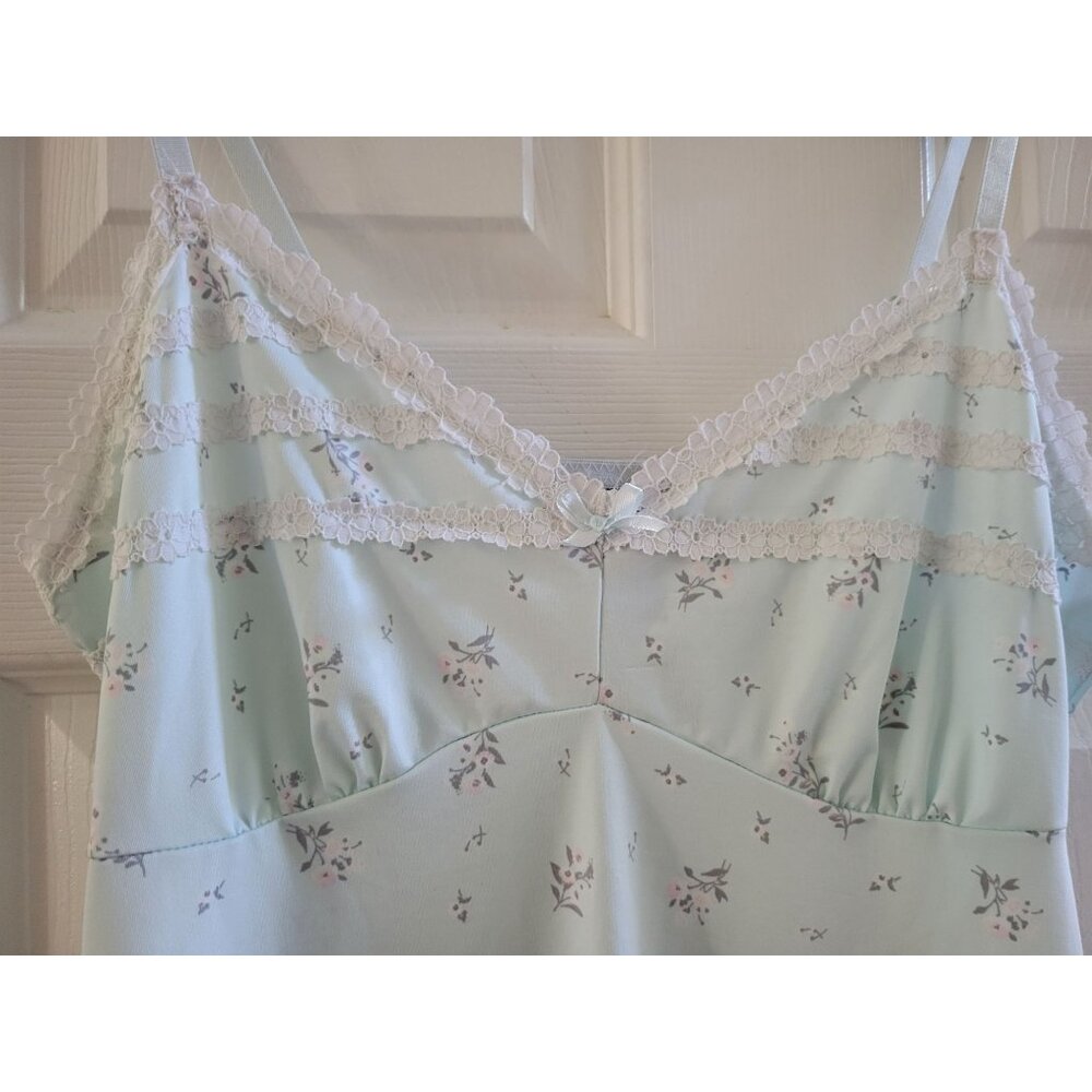 Laura Ashley Blue Cami Babydoll size Large Y2k cottagecore Soft girl - Picture 3 of 5